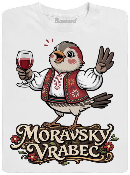 Moravský vrabec pánské dlouhý rukáv White