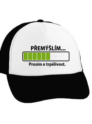 Přemýšlím kšiltovka truckerka Black cap