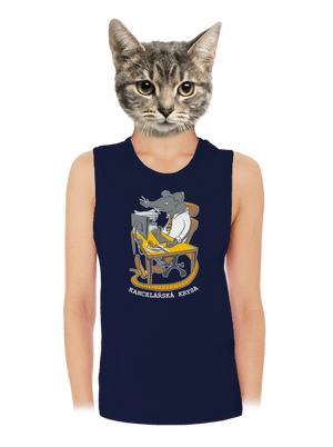 Kancelářská krysa dámské tílko volné Navy