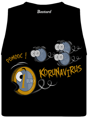 Korunavirus na útěku dámské tílko volné Black