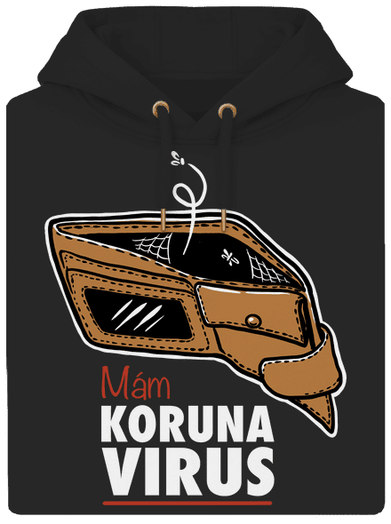 Korunavirus v peněžence unisex mikina premium Dark Black