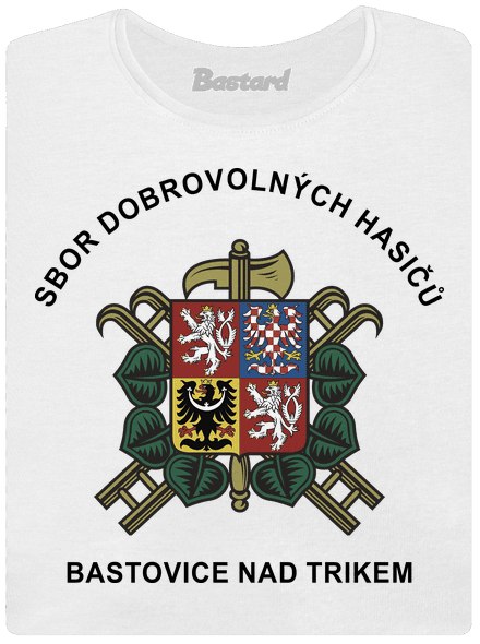 Sbor dobrovolných hasičů s vlastním erbem obce dámské tričko s lemem White