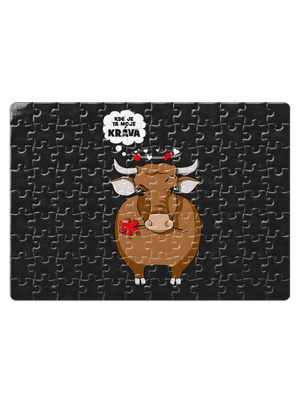 Kráva a bejk puzzle White