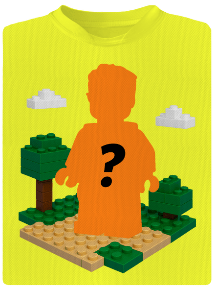 Lego postava z vlastní fotky dětské sportovní tričko Neon Yellow
