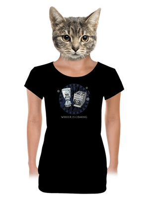 Winter is coming dámské tričko s lemem Black