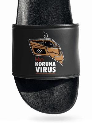Korunavirus v peněžence pantofle Black