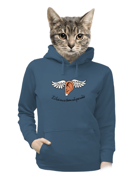 Až po uši dámská mikina klokanka Denim