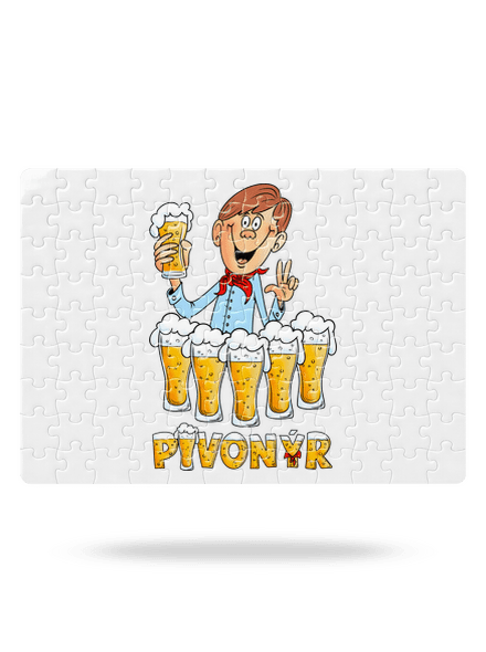 Pivonýr a pivonýrka puzzle White
