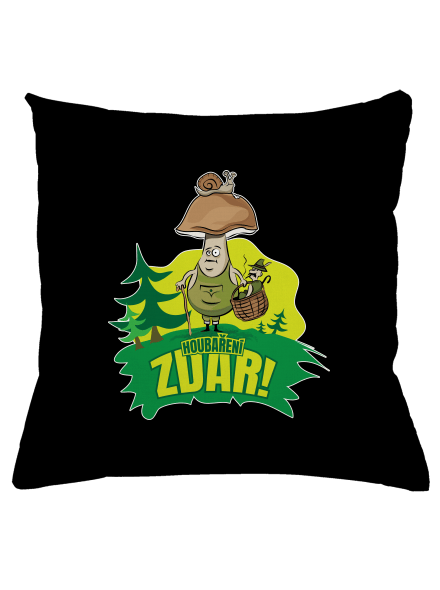 Houbaření zdar polštář Black