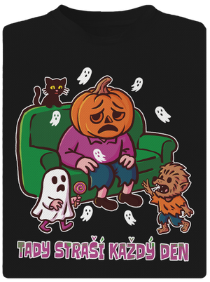 Tady straší každý den pánské sportovní tričko Black