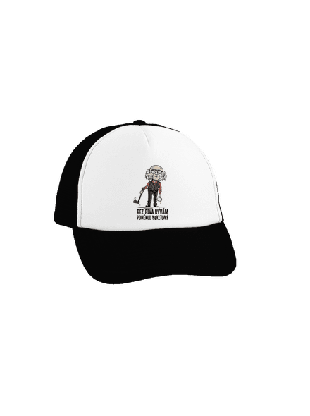 Neklidný bez piva kšiltovka truckerka Black cap