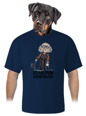 Neklidný bez piva unisex tričko oversized Midnight Blue