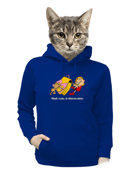 Školačka dámská mikina klokanka Royal Blue Mal