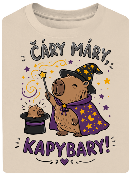 Čáry máry kapybary unisex tričko oversized Almond