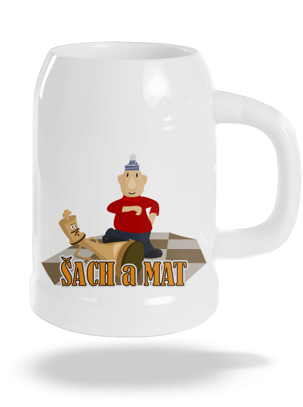 Šach a Mat půllitr White