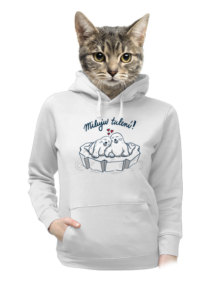 Miluju tulení dámská mikina klokanka White