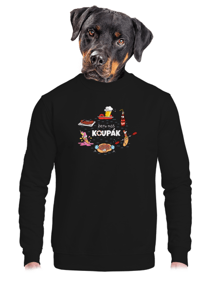Český koupák unisex mikina bez kapuce Black