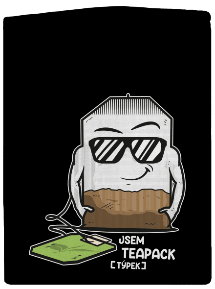 Čajový týpek pánská mikina na zip Black