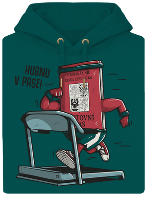 Hubnu v pase unisex mikina premium Emerald Green