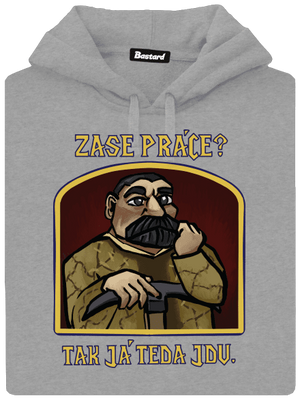 Zase práce? pánská mikina klokanka Light Melange