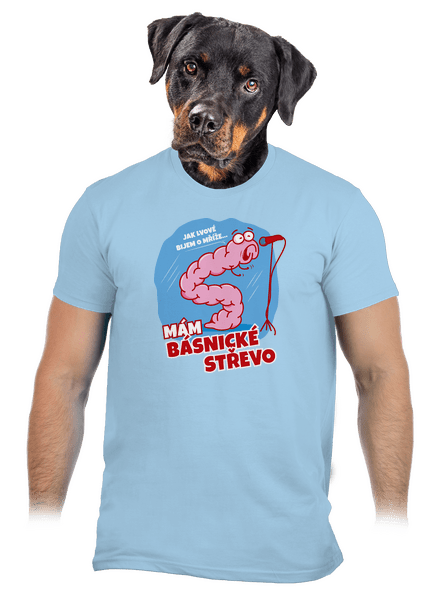 Básnické střevo pánské tričko Sky Blue