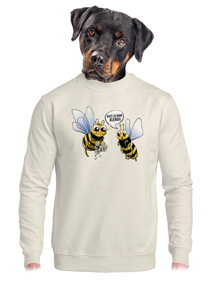 Alergická včelka unisex mikina bez kapuce Off White