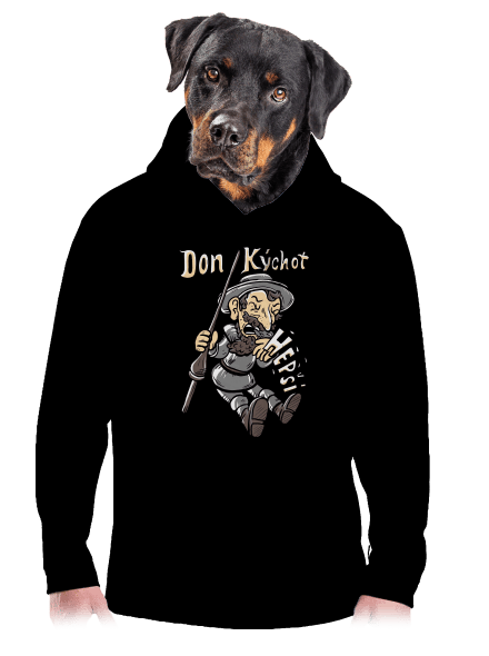 Don Kýchot pánská mikina klokanka Black