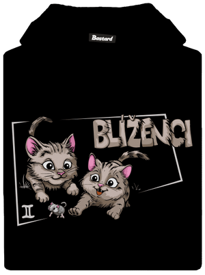 Kočičí horoskop: Blíženci dětská mikina klokanka Black