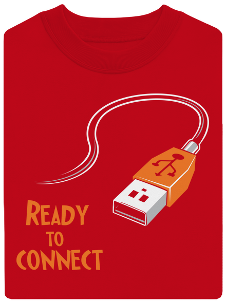 USB připojení unisex mikina bez kapuce Red