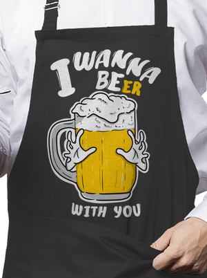 I wanna beer zástěra Dark Grey