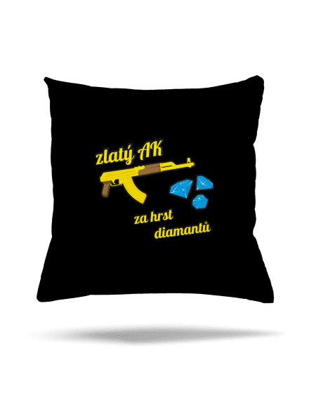 Zlatý AK polštář Black