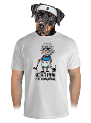 Neklidná bez kafe pánské sportovní tričko White