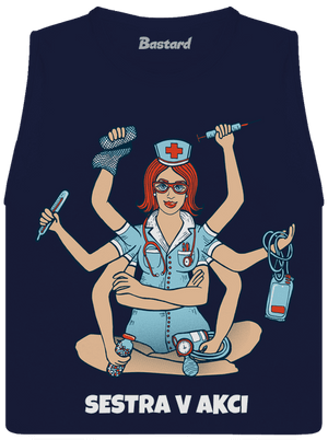 Sestra v akci dámské tílko volné Navy