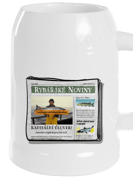 Rybářské noviny půllitr White