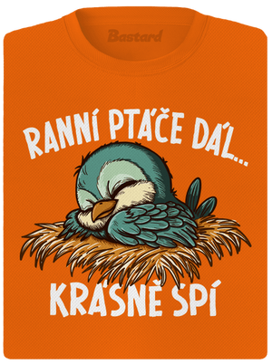 Ranní ptáče spí dámské sportovní tričko Neon Orange