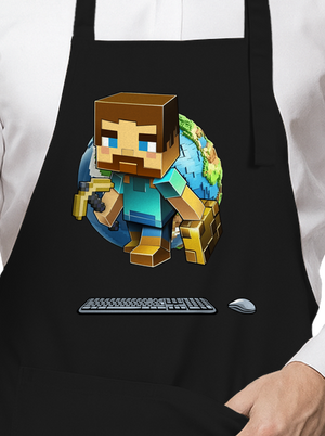 B17: Minecraft zástěra Black