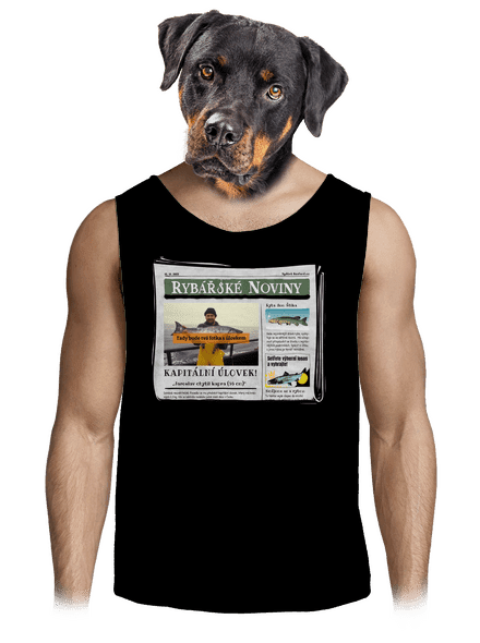 Rybářské noviny pánské tílko Black