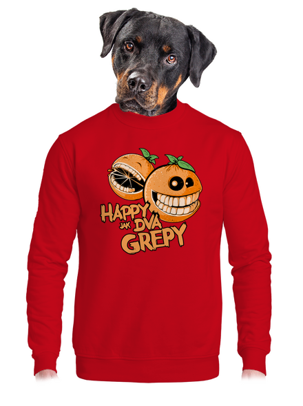 Happy grepy unisex mikina bez kapuce Red