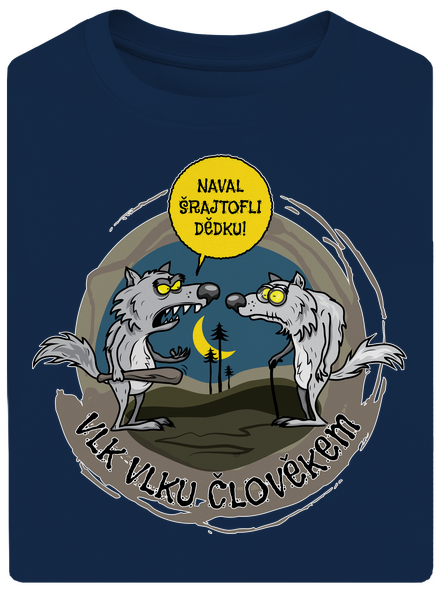 Vlk vlku člověkem unisex tričko oversized Midnight Blue