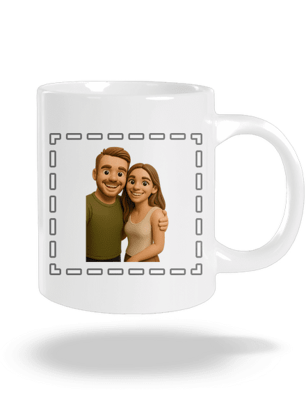 3D plastelína z vlastní fotky velký hrnek White