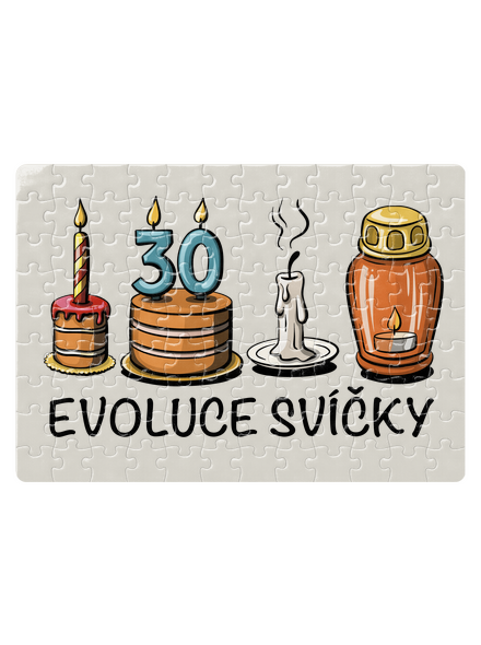 Evoluce svíčky puzzle White
