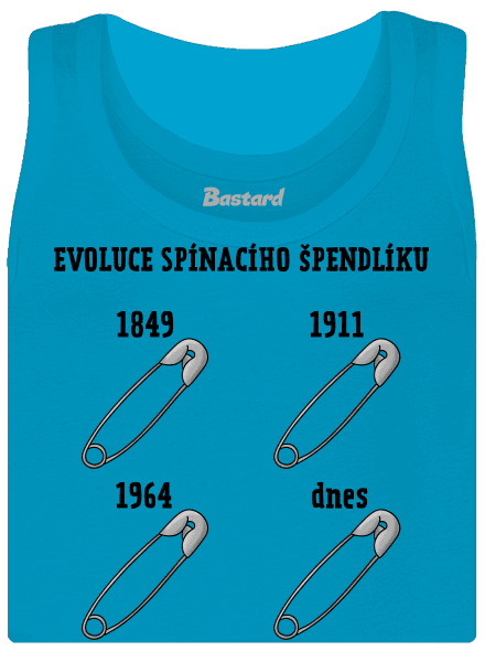 Evoluce spínacího špendlíku dámské tílko klasické Blue Atol