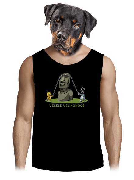 Velikonoční Moai pánské tílko Black