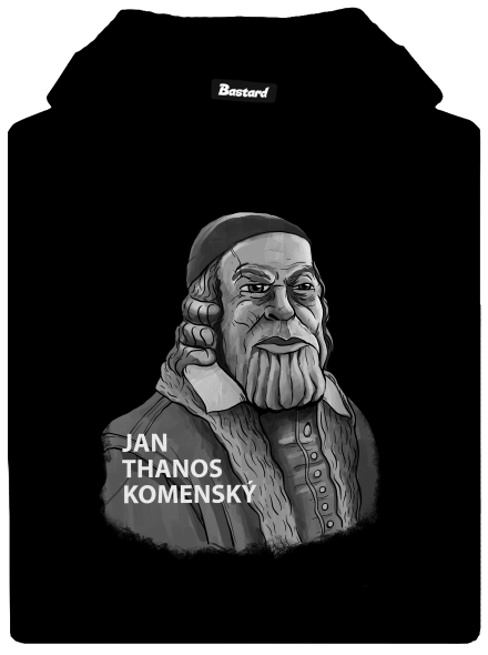 Jan Thanos Komenský dámská mikina klokanka Black