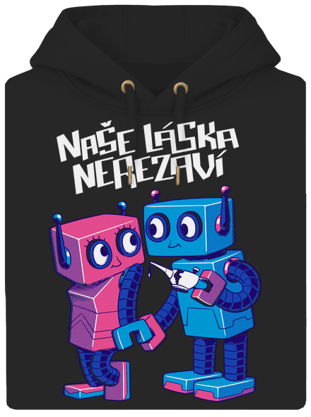 Roboti unisex mikina premium Dark Black