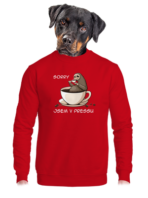 V pressu unisex mikina bez kapuce Red