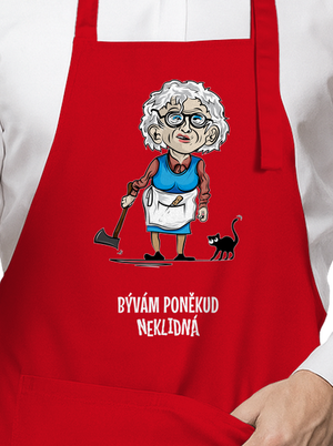 Neklidná - vlastní text zástěra Red