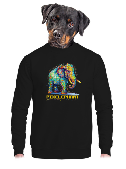 Pixelephant unisex mikina bez kapuce Black