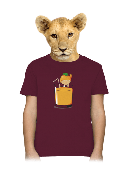 Opilý pomeranč dětské tričko Burgundy