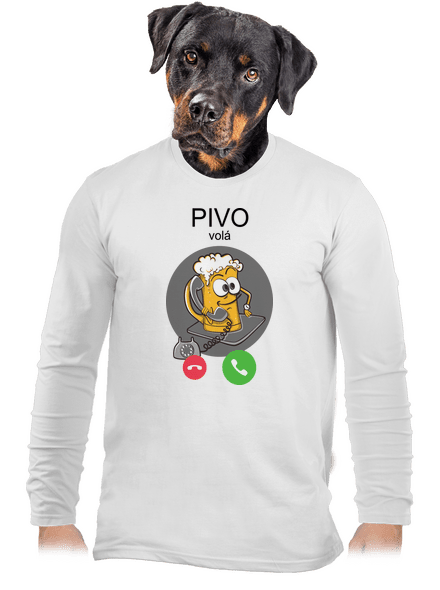 Pivo volá pánské dlouhý rukáv White